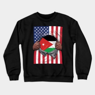 Jordan Flag American Flag Ripped - Gift for Jordanian From Jordan Crewneck Sweatshirt